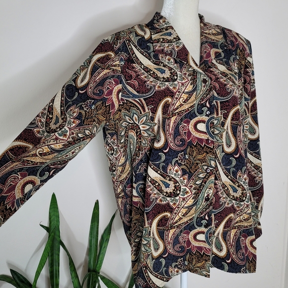 VTG Paisley Print Blouse - Picture 3 of 9